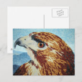 Roodstaart Hawk-textiel Briefkaart (Voorkant / Achterkant)