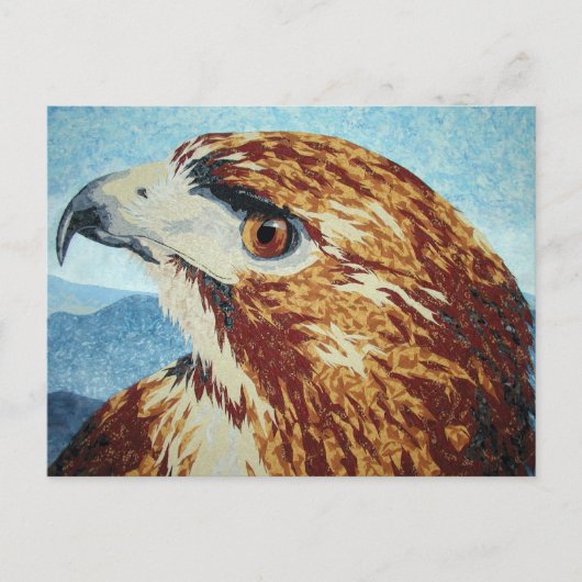 Roodstaart Hawk-textiel Briefkaart (Voorkant)