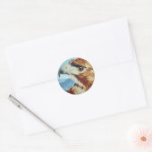 Roodstaart Hawk-textiel Ronde Sticker (Envelop)