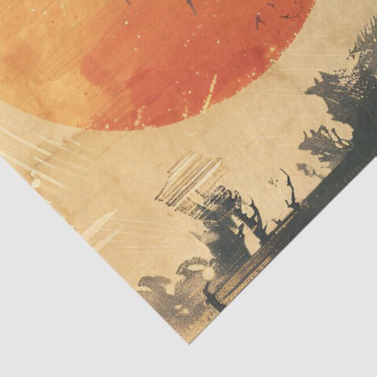 Roodstaart Hawk Waterverf Illustratie Decoupage Tissuepapier (Detail)