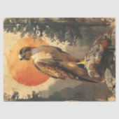 Roodstaart Hawk Waterverf Illustratie Decoupage Tissuepapier (Voorkant)