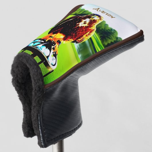 Roodstaartbuizerd - golfputter met initialen of na golfheadcover (3/4 voorkant)