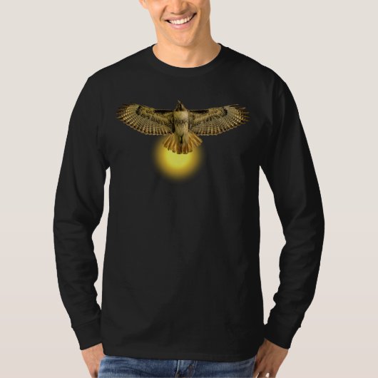 Roodstaartbuizerd vliegt in de zon t-shirt (Voorkant)