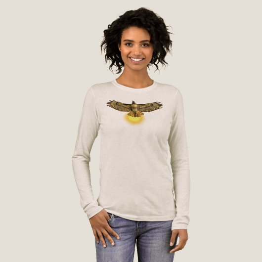 Roodstaartbuizerd vliegt in de zon Tri-Blend shirt (Voorkant)
