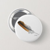 Roodstaartbuizerdveer Ronde Button 5,7 Cm (Voorkant /achterkant)