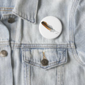 Roodstaartbuizerdveer Ronde Button 5,7 Cm (In situ)
