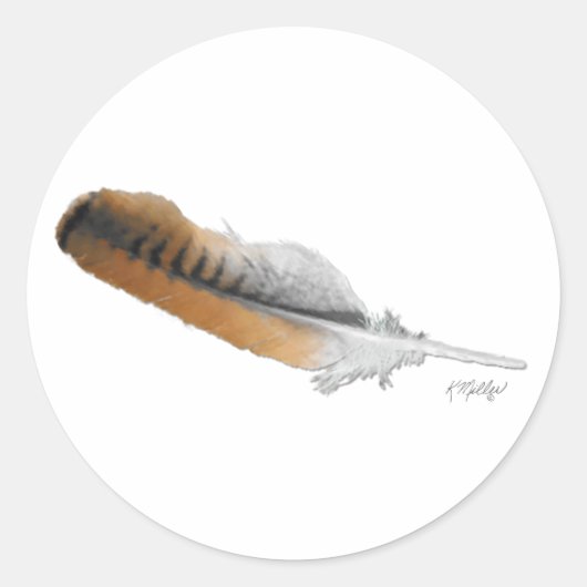 Roodstaartbuizerdveer Ronde Sticker (Voorkant)