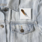 Roodstaartbuizerdveer Vierkante Button 5,1 Cm (In situ)