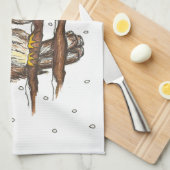 Roodstaarthavik Vogelvakantie Kerstwinter Theedoek (Quarter Fold)