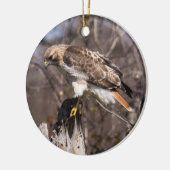 RoodstaartHawk Keramisch Ornament (Links)