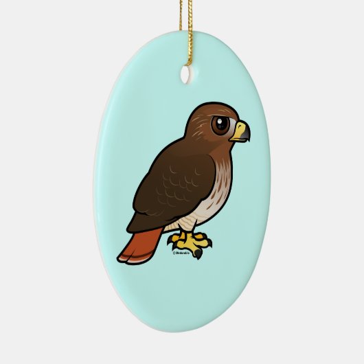 RoodstaartHawk Keramisch Ornament (Rechts)