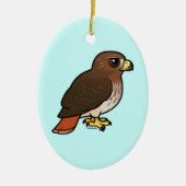 RoodstaartHawk Keramisch Ornament (Voorkant)