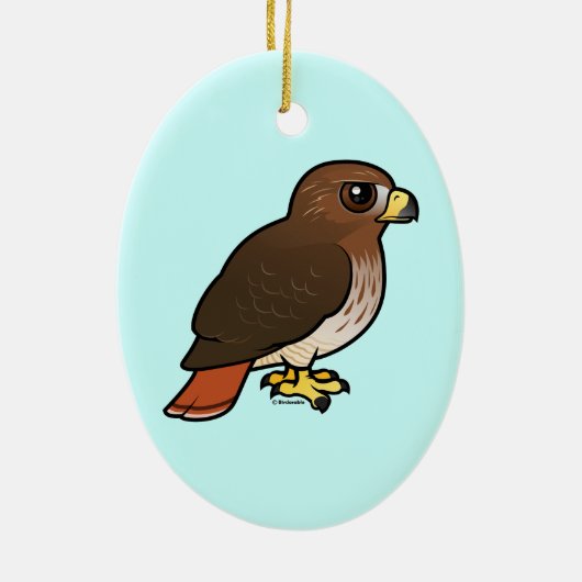 RoodstaartHawk Keramisch Ornament (Achterkant)