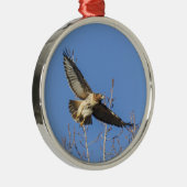 RoodstaartHawk Metalen Ornament (Rechts)