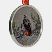 RoodstaartHawk Metalen Ornament (Rechts)