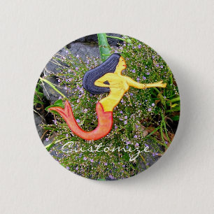 roodstaartsirena mermaid terug naar school ronde button 5,7 cm