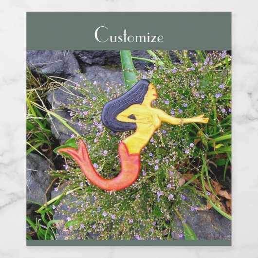 Roodstaartsirena mermaid Thunder_Cove Wijn Etiket (Enkel label)