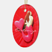 roodstaartzeemeermin keramisch ornament (Links)