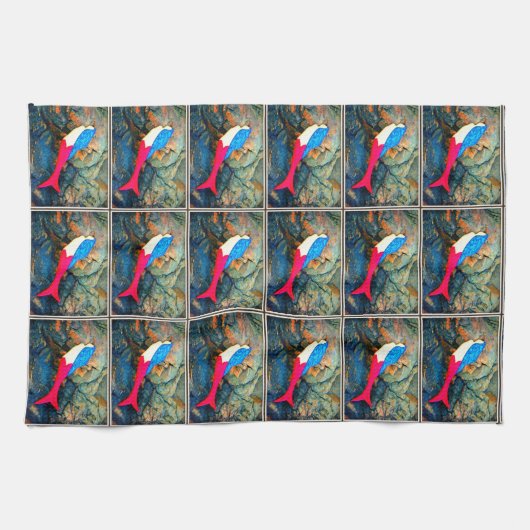 roodstaartzeemeervormig patroon theedoek (Horizontaal)