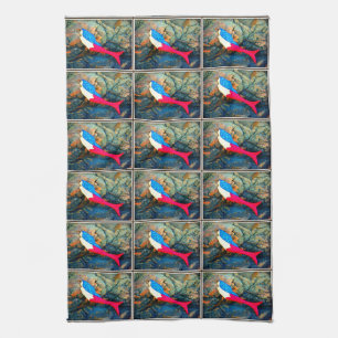 roodstaartzeemeervormig patroon theedoek