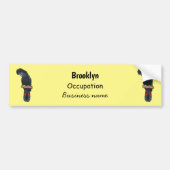 Roodstaartzwarte cartoon bumpersticker (Voorkant)