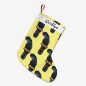 Roodstaartzwarte cartoon kleine kerstsok (Voorkant (Hangend))