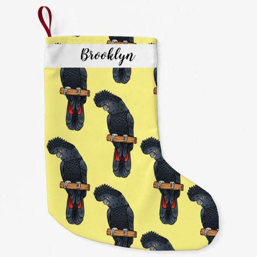 Roodstaartzwarte cartoon kleine kerstsok (Voorkant)