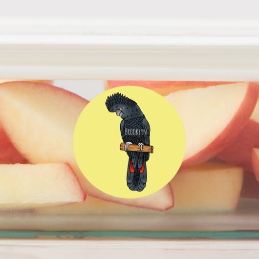 Roodstaartzwarte cartoon labels (Aangebracht)