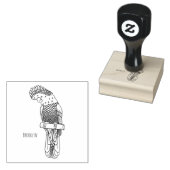Roodstaartzwarte cartoon rubberstempel (Gestempeld)