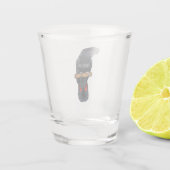 Roodstaartzwarte cartoon shot glas (Achterkant)