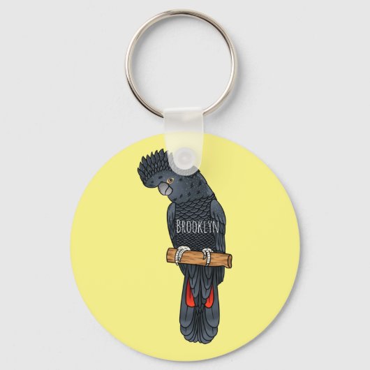 Roodstaartzwarte cartoon sleutelhanger (Voorkant)