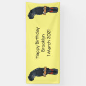 Roodstaartzwarte cartoon spandoek (Verticaal)