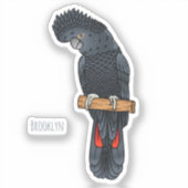 Roodstaartzwarte cartoon sticker (Voorkant)