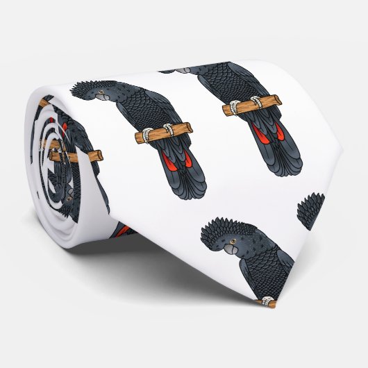 Roodstaartzwarte cartoon stropdas (Opgerold)