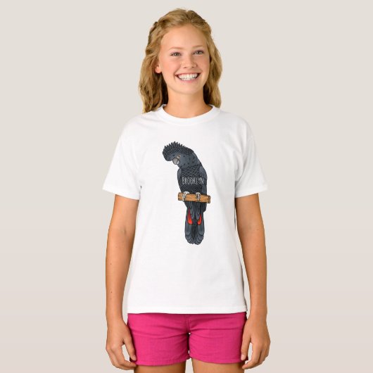 Roodstaartzwarte cartoon t-shirt (Voorkant volledig)