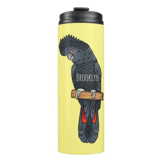 Roodstaartzwarte cartoon thermosbeker (Voorkant)