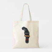 Roodstaartzwarte cartoon tote bag (Achterkant)