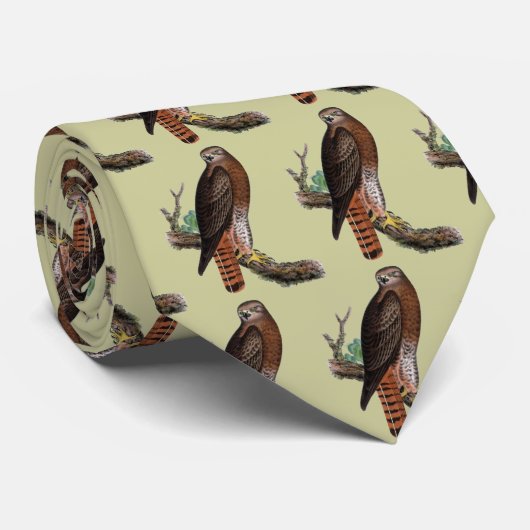 Roodstaartzwarte Hawk-Stropdas Stropdas (Opgerold)