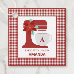 Roodstandaard mixer baking   Monogram   Kerstmis Bedankjes Labels