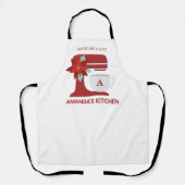 Roodstandaard mixer baking | Monogram | Kerstmis Schort (Voorkant)