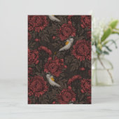 Roodstart in de chrysanten in bruin en rood (Staand voorkant)