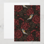 Roodstart in de chrysanten in bruin en rood (Voorkant / Achterkant)
