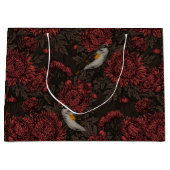 Roodstart in de chrysanten in bruin en rood groot cadeauzakje (Voorkant)