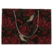 Roodstart in de chrysanten in bruin en rood groot cadeauzakje (Achterkant)