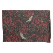 Roodstart in de chrysanten in bruin en rood kussensloop (Voorkant-Links)