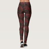 Roodstart in de chrysanten in bruin en rood leggings (Achterkant)