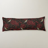 Roodstart in de chrysanten in bruin en rood lichaamskussen (Achterkant)