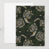 Roodstart in de chrysanten in groen en wit (Voorkant / Achterkant)