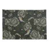 Roodstart in de chrysanten in groen en wit kussensloop (Achterkant-Rechts)