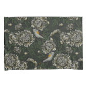 Roodstart in de chrysanten in groen en wit kussensloop (Voorkant-Rechts)